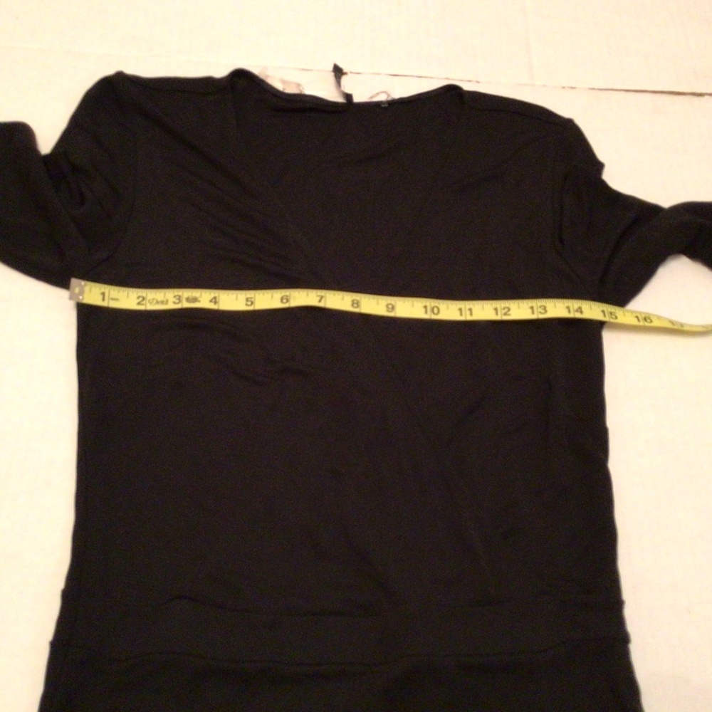 NWT Tahari Black Long Sleeve Wrap Midi Dress - Picture 5 of 9